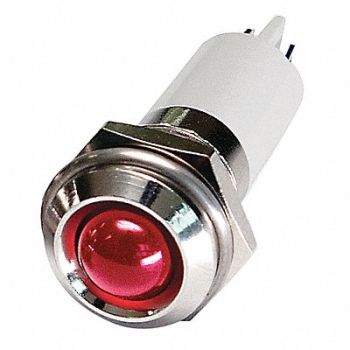 GRAINGER APPROVED Round Indicator Light Red 12VDC, 24M109