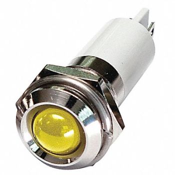GRAINGER APPROVED Round Indicator Light Yellow 12VDC, 24M110