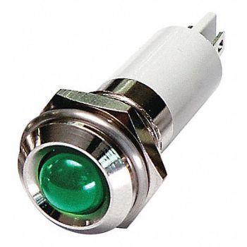 GRAINGER APPROVED Round Indicator Light Green 12VDC, 24M111