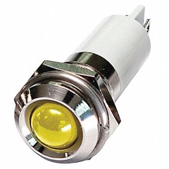 GRAINGER APPROVED Round Indicator Light Yellow 24VDC, 24M113