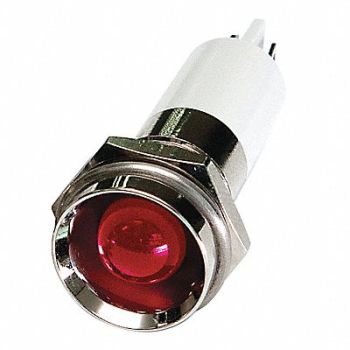 GRAINGER APPROVED Protrude Indicator Light Red 12VDC, 24M118