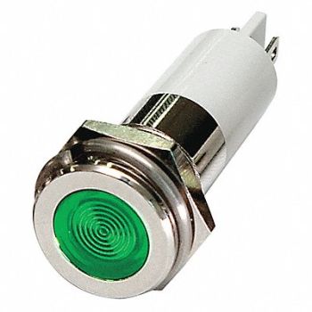 GRAINGER APPROVED Flat Indicator Light Green 24VDC, 24M134