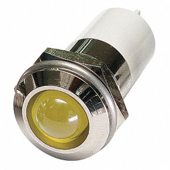 GRAINGER APPROVED Round Indicator Light Yellow 3VDC, 24M143