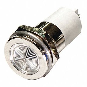 GRAINGER APPROVED Flat Indicator Light White 12VDC, 24M167