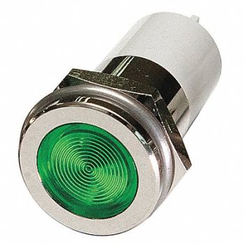 GRAINGER APPROVED Flat Indicator Light Green 24VDC, 24M170