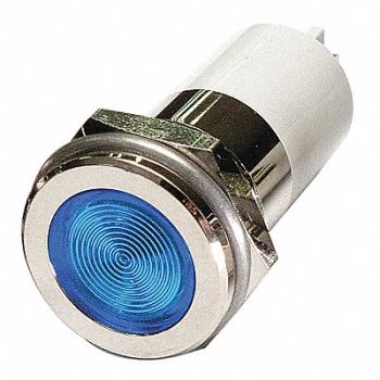 GRAINGER APPROVED Flat Indicator Light Blue 24VDC, 24M171