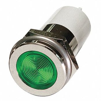 GRAINGER APPROVED Flat Indicator Light Green 110VAC, 24M175
