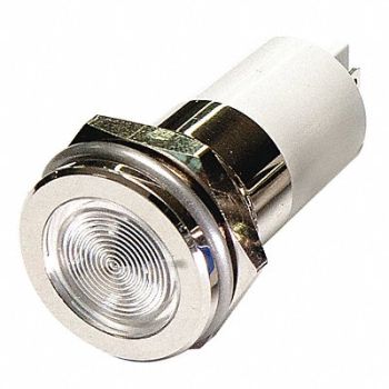 GRAINGER APPROVED Flat Indicator Light White 110VAC, 24M177