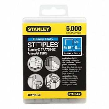 STANLEY Narrow Staple 27/64 5/16 In Leg PK5000, 24T328