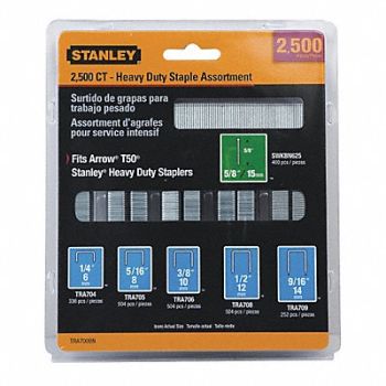STANLEY Staple/Brad Asst Narrow 27/64 PK2500, 24T340
