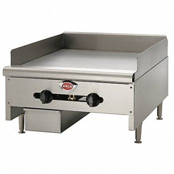 WELLS MANUFACTURING Gas Griddle w/Thermostat 48 x 23-9/16 In, 24T829