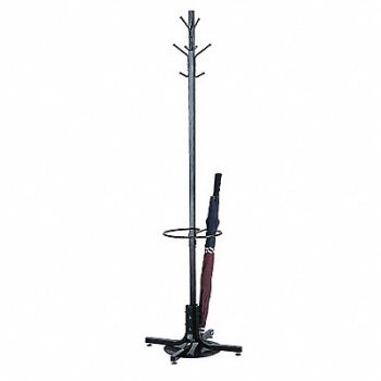 SAFCO Coat Rack w/Umbrella Stand Black, 619U24