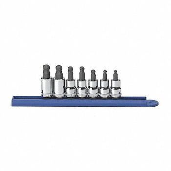 GEARWRENCH Ball Hex Bit Socket Set 3/8 In Drive, 24U646