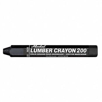 MARKAL Lumber Crayon Black 1/2 Size PK12, 24UX81