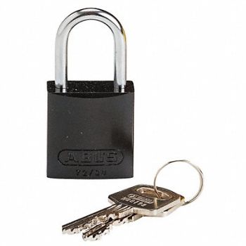 BRADY Lockout Padlock KD Black 1-7/16 H, 24UY40