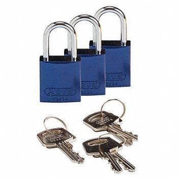 BRADY Lockout Padlock KA Blue 1-7/16 H PK3, 24UY42
