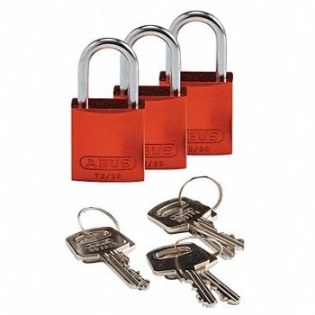 BRADY Lockout Padlock KA Orange 1-7/16 H PK3, 24UY54