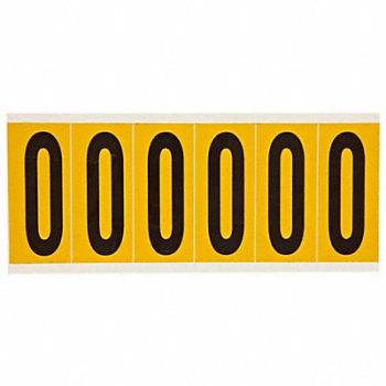 BRADY Number Label 0 1-1/2 in W x 3-1/2 in H, 24UY97