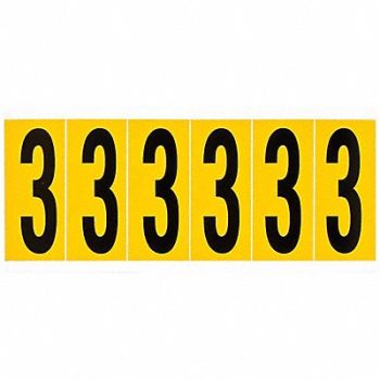 BRADY Number Label 3 1-1/2 in W x 3-1/2 in H, 24UZ01