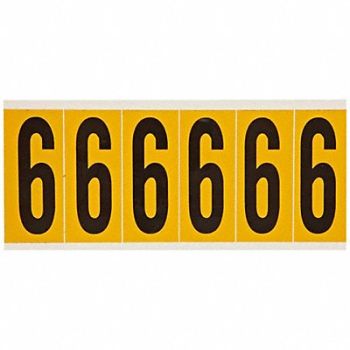 BRADY Number Label 6 1-1/2 in W x 3-1/2 in H, 24UZ04