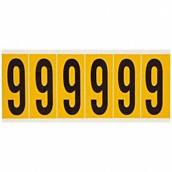 BRADY Number Label 9 1-1/2 in W x 3-1/2 in H, 24UZ07