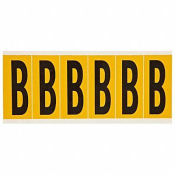 BRADY Letter Label B 1-1/2 in W x 3-1/2 in H, 24UZ09