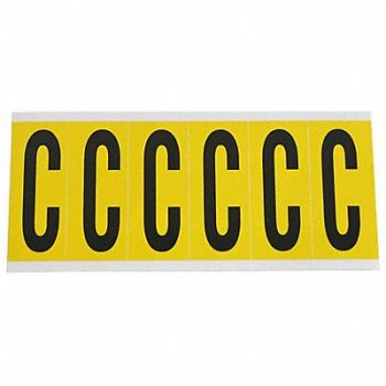 BRADY Letter Label C 1-1/2 in W x 3-1/2 in H, 24UZ10