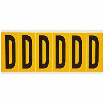 BRADY Letter Label D 1-1/2 in W x 3-1/2 in H, 24UZ11
