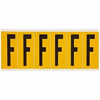 BRADY Letter Label F 1-1/2 in W x 3-1/2 in H, 24UZ13