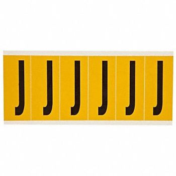 BRADY Letter Label J 1-1/2 in W x 3-1/2 in H, 24UZ17