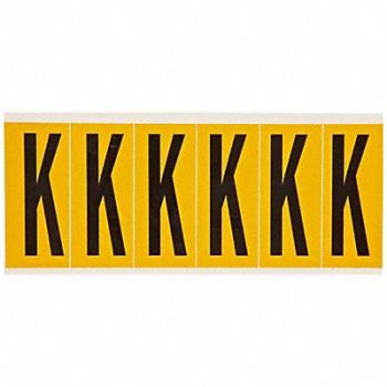 BRADY Letter Label K 1-1/2 in W x 3-1/2 in H, 24UZ18