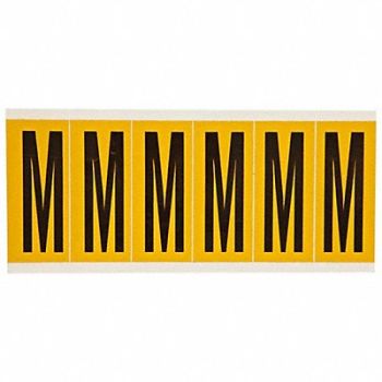 BRADY Letter Label M 1-1/2 in W x 3-1/2 in H, 24UZ20