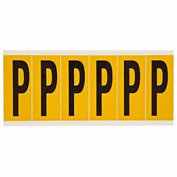 BRADY Letter Label P 1-1/2 in W x 3-1/2 in H, 24UZ23