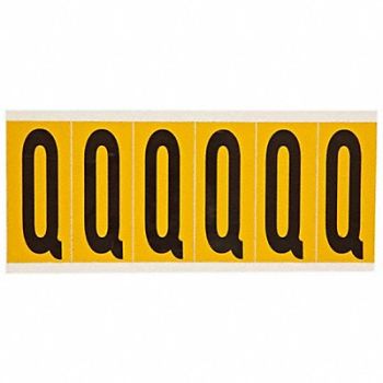 BRADY Letter Label Q 1-1/2 in W x 3-1/2 in H, 24UZ24