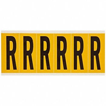 BRADY Letter Label R 1-1/2 in W x 3-1/2 in H, 24UZ25