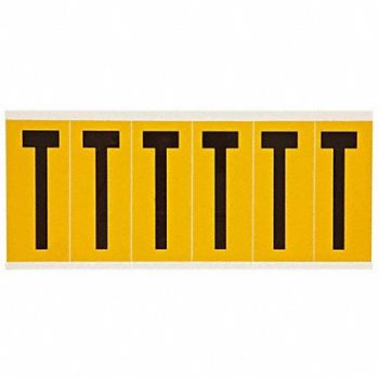 BRADY Letter Label T 1-1/2 in W x 3-1/2 in H, 24UZ27