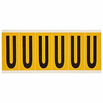 BRADY Letter Label U 1-1/2 in W x 3-1/2 in H, 24UZ28