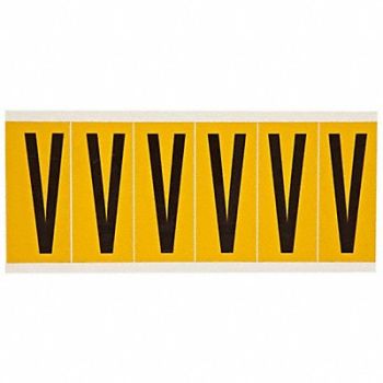 BRADY Letter Label V 1-1/2 in W x 3-1/2 in H, 24UZ29