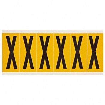 BRADY Letter Label X 1-1/2 in W x 3-1/2 in H, 24UZ31
