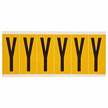 BRADY Letter Label Y 1-1/2 in W x 3-1/2 in H, 24UZ32