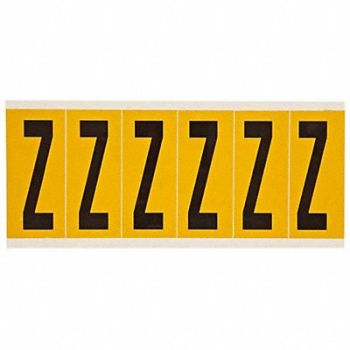 BRADY Letter Label Z 1-1/2 in W x 3-1/2 in H, 24UZ33