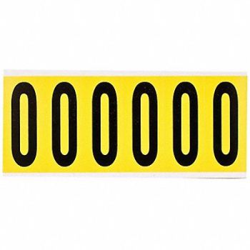 BRADY Number Label 0 1-1/2 in W x 3-1/2 in H, 24UZ36
