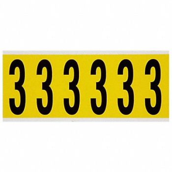 BRADY Number Label 3 1-1/2 in W x 3-1/2 in H, 24UZ39