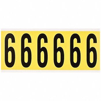 BRADY Number Label 6 1-1/2 in W x 3-1/2 in H, 24UZ42