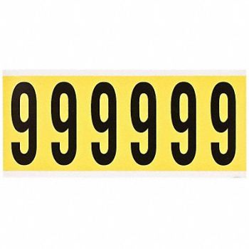 BRADY Number Label 9 1-1/2 in W x 3-1/2 in H, 24UZ45