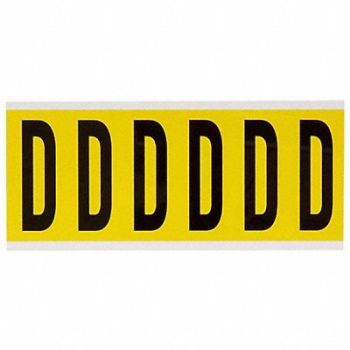 BRADY Letter Label D 1-1/2 in W x 3-1/2 in H, 24UZ49
