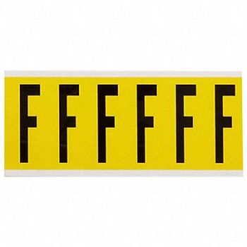 BRADY Letter Label F 1-1/2 in W x 3-1/2 in H, 24UZ51
