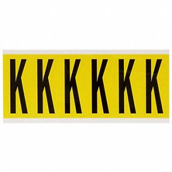 BRADY Letter Label K 1-1/2 in W x 3-1/2 in H, 24UZ56