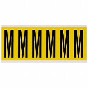 BRADY Letter Label M 1-1/2 in W x 3-1/2 in H, 24UZ58
