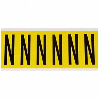 BRADY Letter Label N 1-1/2 in W x 3-1/2 in H, 24UZ59